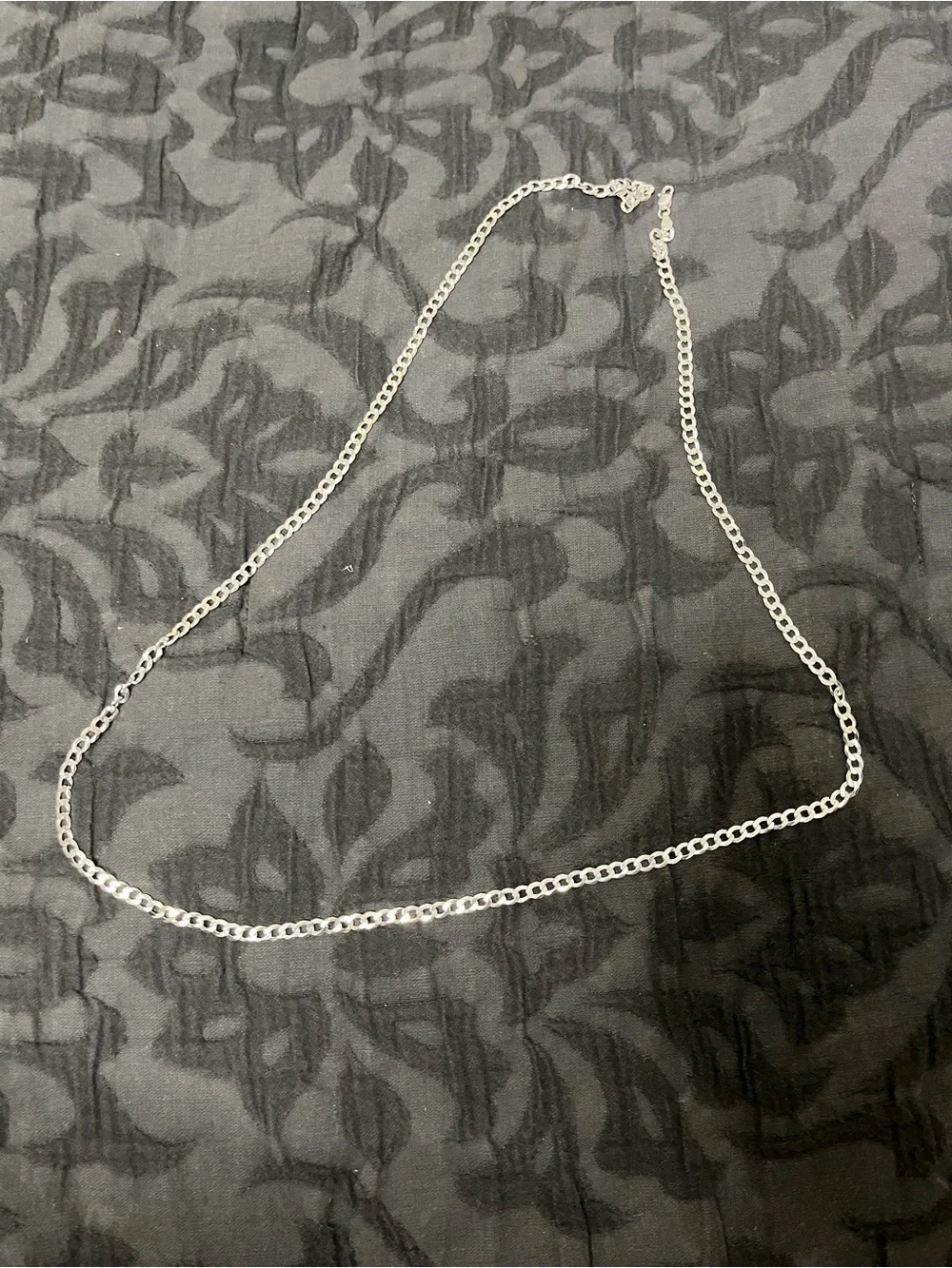 Shiny Silver Cuban Link Chain Necklace